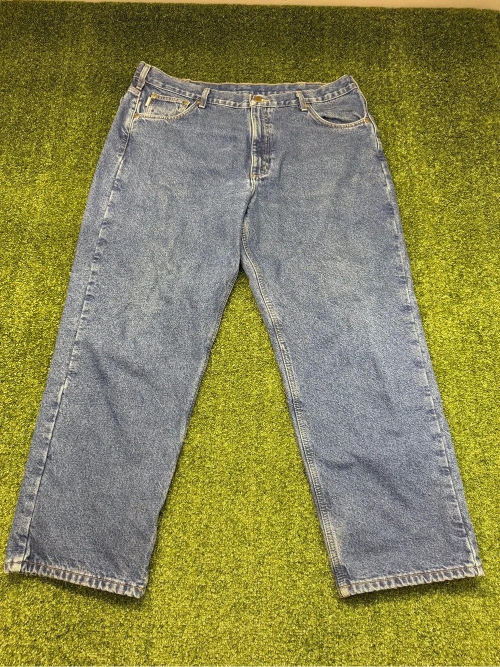 Carhartt B172 Darkstone Relaxed Fit Straight Leg Flannel Jeans Work Pants  40x30